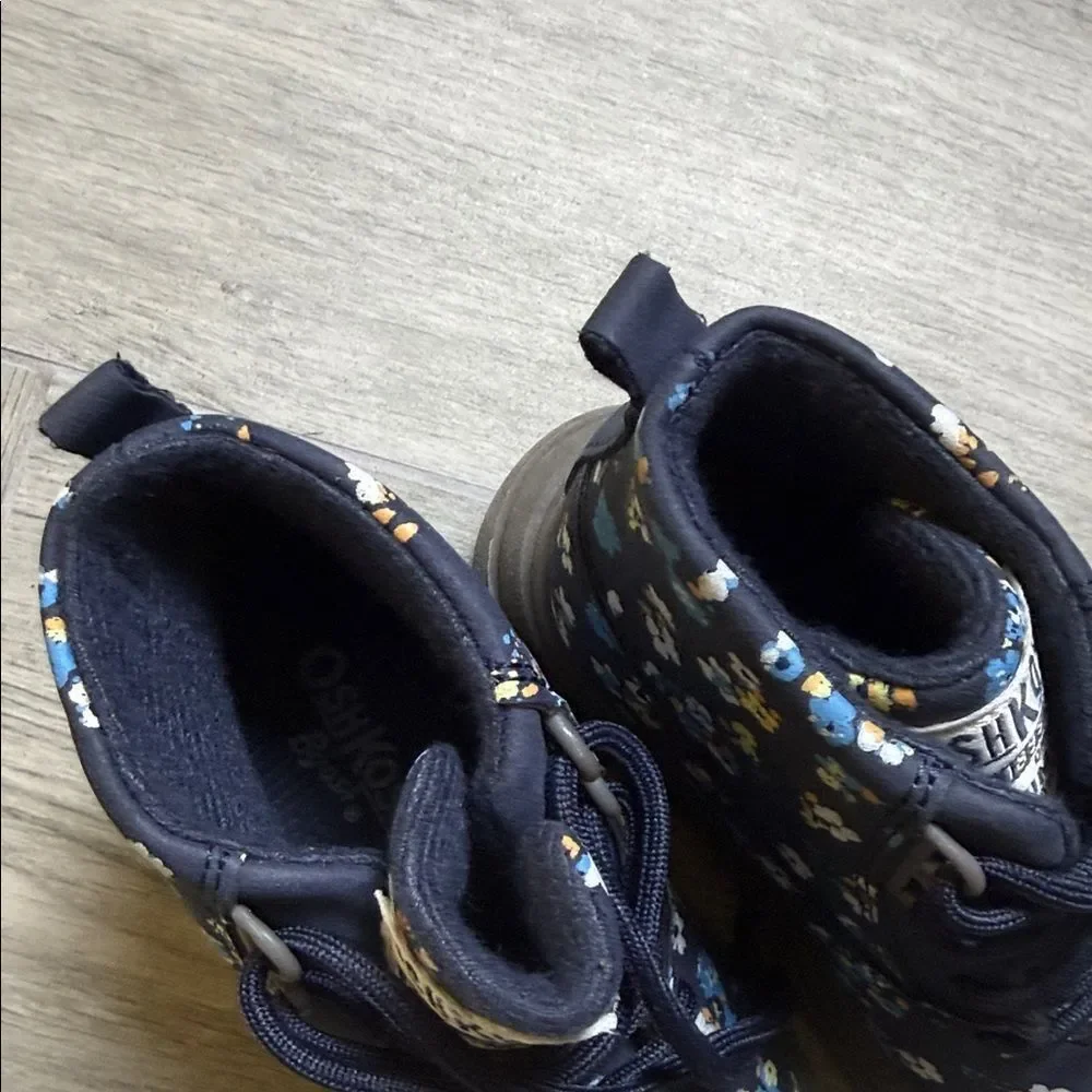OshKosh B'gosh Navy Floral Lace-Up Kids Ankle Boots